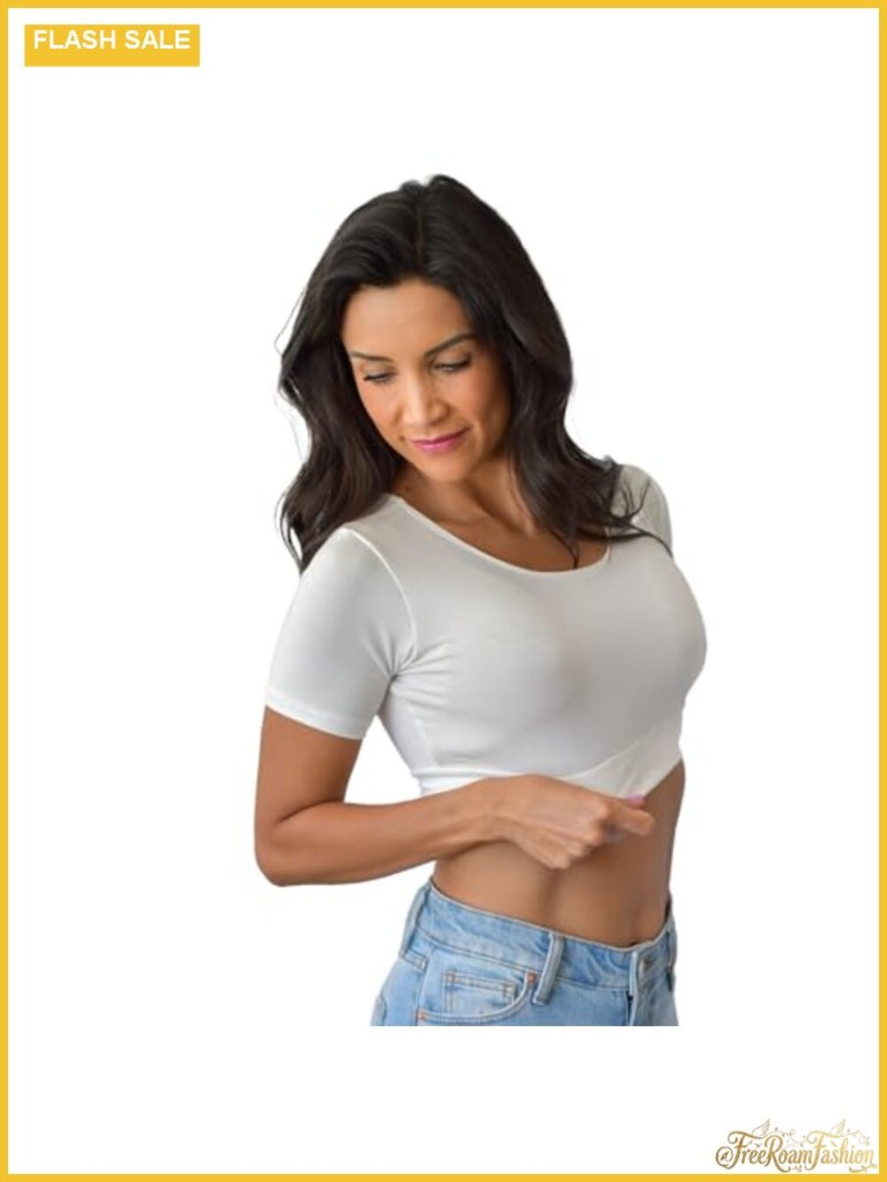Layering Crop Tee Half Sleeve Boyfriend Undershirt Women XS-3X